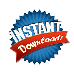 Instant Download - Burst Badge Blue