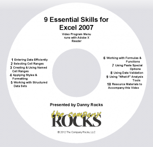 DVD-ROM, "9 Essential Excel 2007 Skills"